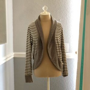 Element White and Brown Striped Cardigan